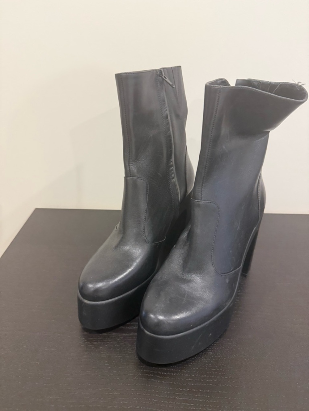 Black Platform Ankle Boots - Women's Stylish Heeled Booties